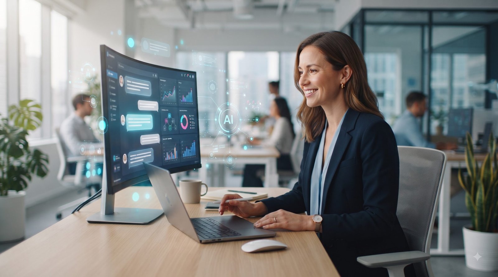 AI chatbot interacting with business customers